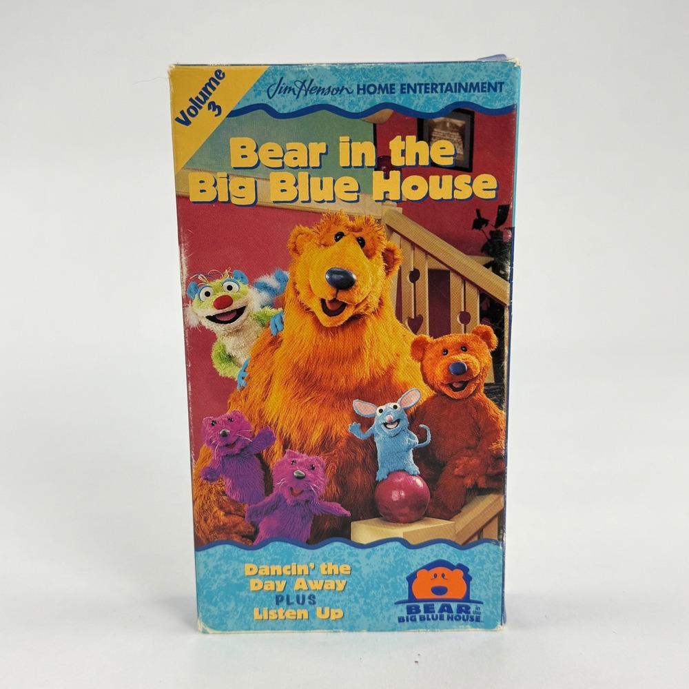 Bear in the Big Blue House Vol 3 Dancin Day Away Listen Up VHS 1998 Jim Henson